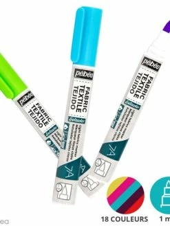 Pebeo Feutre Textile - 7A Marqueur Tissus Clairs - 1 Mm