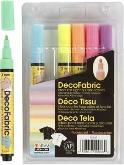 Creativ Company Feutres Textile - Néon - 3 Mm - 6 Pcs