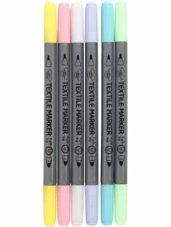 Creativ Company Feutres Textiles Double Pointe - Couleurs Pastel - 6 Pcs