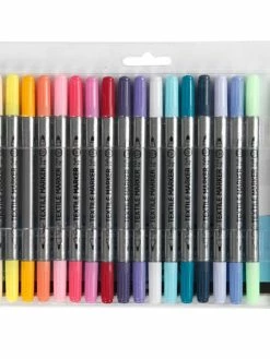 Creativ Company Feutres Textiles Double Pointe - Multicolore - 20 Pcs