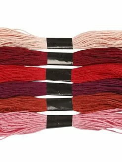 Creativ Company Fil à Broder - 1 Mm X 8 M - Harmonie De Rouges - 6 Pcs