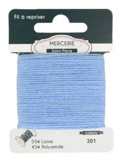 MDC Fil à Repriser Laine 15m Bleu Clair