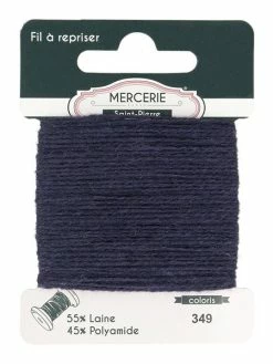 MDC Fil à Repriser Laine 15m Bleu Marine