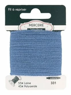 MDC Fil à Repriser Laine 15m Bleu