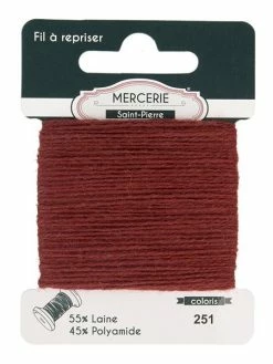 MDC Fil à Repriser Laine 15m Bordeaux