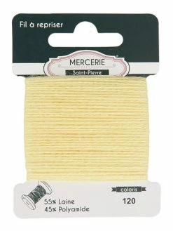 MDC Fil à Repriser Laine 15m Jaune Clair