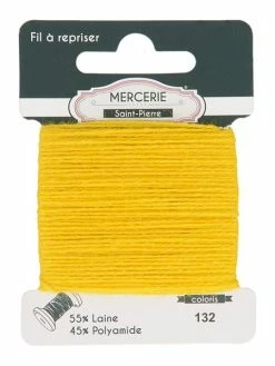 MDC Fil à Repriser Laine 15m Jaune Vif