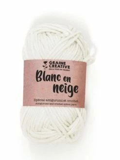 Graine Créative Fil De Coton Spécial Crochet Et Amigurumi 55 M - Blanc