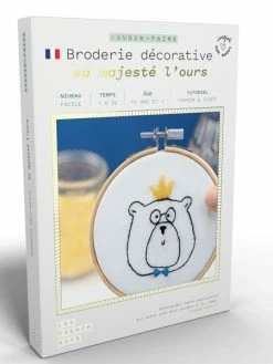 FRENCH'KITS French Kits Broderie Décorative - Sa Majesté L'Ours - 10 Cm
