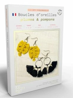 FRENCH'KITS French Kits Macramé - Boucles D'oreilles Plume - 2 Paires