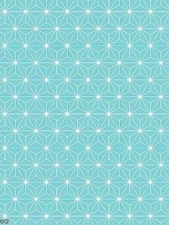 Interstiss Grand Coupon De Tissu Coton Microfibre - Motif Etoile Scandinave - Bleu Clair - 300 X 160 Cm