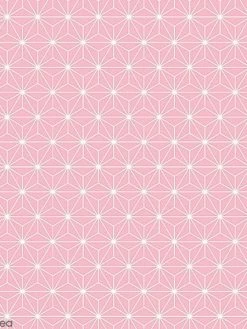 Interstiss Grand Coupon De Tissu Coton Microfibre - Motif Etoile Scandinave - Rose - 300 X 160 Cm