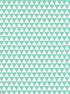 Interstiss Grand Coupon De Tissu Coton Microfibre - Motif Triangle - Bleu Turquoise - 300 X 160 Cm