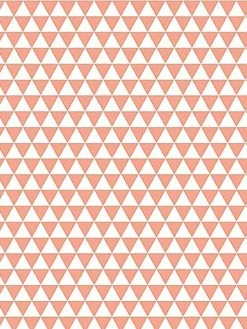 Interstiss Grand Coupon De Tissu Coton Microfibre - Motif Triangle - Corail - 300 X 160 Cm