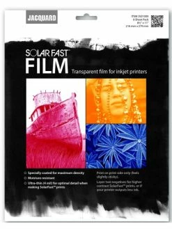 Jacquard Solar Fast - Film Transparent Pour Imprimante Jet D'encre - 21,6 X 27,9 Cm - 8 Pcs