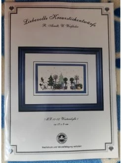 LEROY DE LA CREATION Kit Broderie " Arbres Verts Et Bonhomme De Neige "