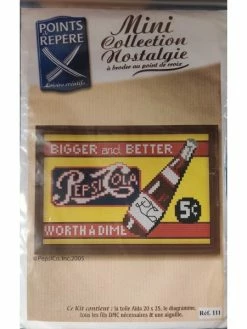 LEROY DE LA CREATION Kit Broderie Collection Nostalgie , Pepsi Cola N2