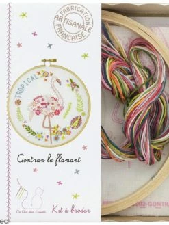 Un Chat Dans L'aiguille Kit Broderie - Gontran Le Flamant