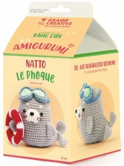Graine Créative Kit Crochet Amigurumi - Natoo Le Phoque - 13 Cm