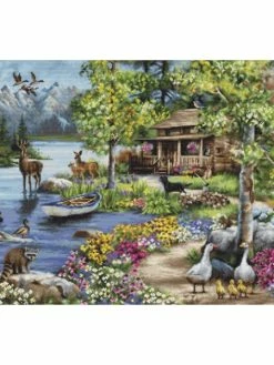Kit De Broderie - Luca S - Cabane Au Bord Du Lac 51x34cm SB2410