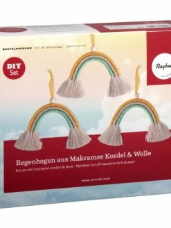 Rayher Kit DIY Macramé Arc-en-ciel - 13 X 13 Cm - 3 Pcs