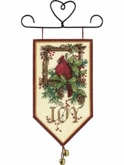 Kit Point De Croix Dimensions - Bannière De Noël Cardinal Joy D08822