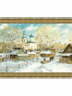 Kit Point De Croix Golden Fleece - Hiver Dans Le Village S/MD012