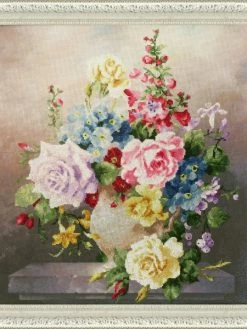 Kit Point De Croix Golden Fleece - Mosaïque De Fleurs S / KN006