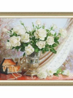 Kit Point De Croix Golden Fleece - Roses Blanches S / RT099