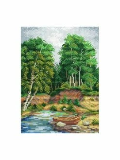 Artibalta Kit Point De Croix MP Studia- Au Bord De La Rivière SM-132 25*18 Cm