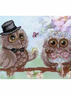 Artibalta Kit Point De Croix MP Studia- Mariage De Chouette SRK-323 21*30 Cm