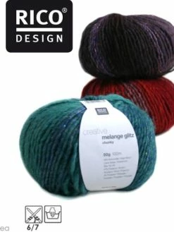 Laine Rico Design - Creative Melange Glitz Chunky - 50 Gr - 49% Laine 47% Acrylique 4% Polyester