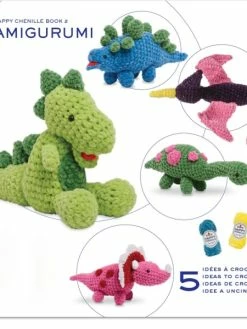 DMC Livre Crochet Amigurumi - Happy Chenille Book 2 - Dinosaures - 5 Modèles