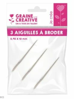 Graine Créative Lot D'aiguilles à Broder - 0,95 X 41 Mm - 3 Pcs