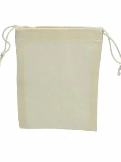 Artif Lot De 10 Pochons En Coton Naturel, 15 X 10 Cm, Avec Cordon De Serrage, 105gr/m²