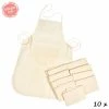 Artif Lot De 10 Tabliers De Bricolage Pour Enfant, Coton Fin Et Léger Naturel, Avec Poche, Dim. 60 X 50 Cm