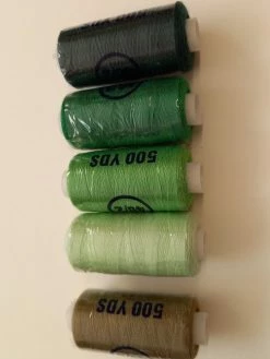 Laminedor Lot De 5 Bobines De 450m De Fil à Coudre Polyester, Dominance Verte