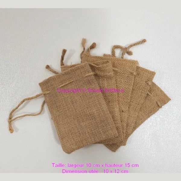 Lealoo® Lot De 5 Pochons En Toile De Jute Naturelle, Petit Sac Artisanal Avec Cordon De Serrage, Larg. 10cm 1 Lealoo® Lot De 5 Pochons En Toile De Jute Naturelle, Petit Sac Artisanal Avec Cordon De Serrage, Larg. 10cm