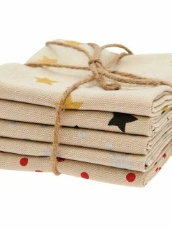 Rico Design Lot De Coupons De Tissus - Christmas - Aspect Lin - 5 Pcs