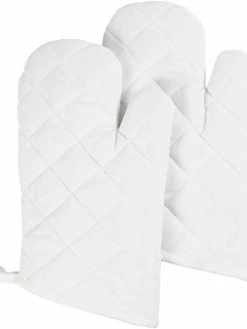 Creativ Company Lot De Gants De Cuisine à Customiser - 18 X 28 Cm - Blanc - 2 Pcs