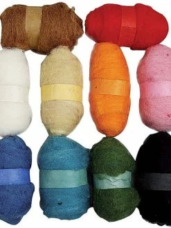 Creativ Company Lot De Pelotes De Laine Cardée - 10 X 25 Gr - Couleurs Assorties