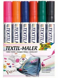 FOLIA Marqueur Pour Textiles - Set De 6 - Assortis