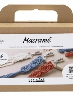 Creativ Company Mini Kit DIY Macramé - Porte-clés - 6 Pcs