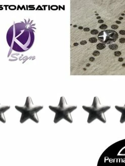 Ki Sign Motif Strass Thermocollant Etoile En Métal 8 X 8 Mm Argenté X 35