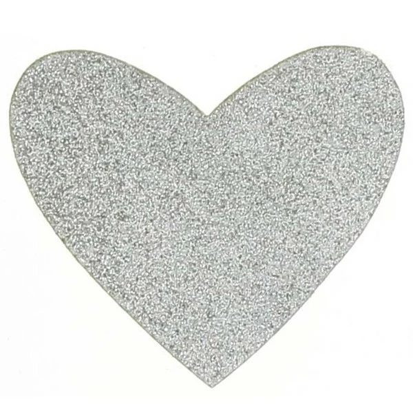 Récréatys Motif Thermocollant - Coeur Argenté Pailleté - 9 X 8 Cm 1 Récréatys Motif Thermocollant - Coeur Argenté Pailleté - 9 X 8 Cm