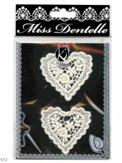 Ki Sign Motif Thermocollant Dentelle - Coeur - 4,5 Cm - 2 Pcs