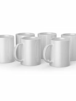 Mugs Cricut En Céramique à Personnaliser - Blanc - 425 Ml - 6 Pcs