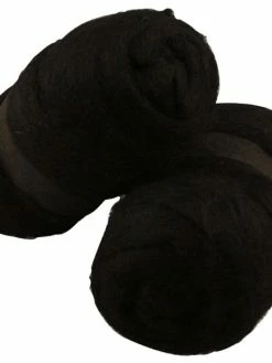 Creativ Company Pelote De Laine Cardée, 2x100 Gr, Noir