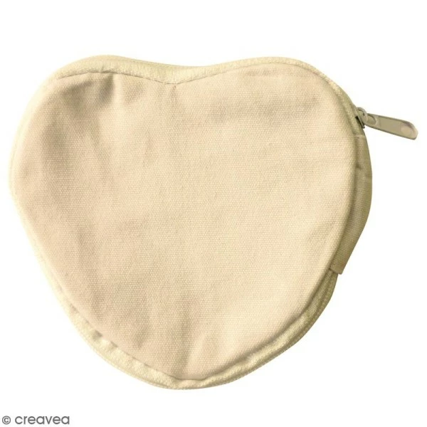 Graine Créative Porte Monnaie Coeur En Tissu à Décorer - 10 X 10 Cm 1 Graine Créative Porte Monnaie Coeur En Tissu à Décorer - 10 X 10 Cm