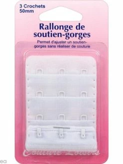Couture Loisirs Rallonge De Soutien-gorge - Blanc - 50 Mm - 3 Crochets